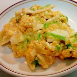 味ぽん/マヨで　白菜漬けと葱の卵炒め